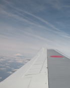 飛行機から富士山の眺望